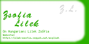 zsofia lilek business card